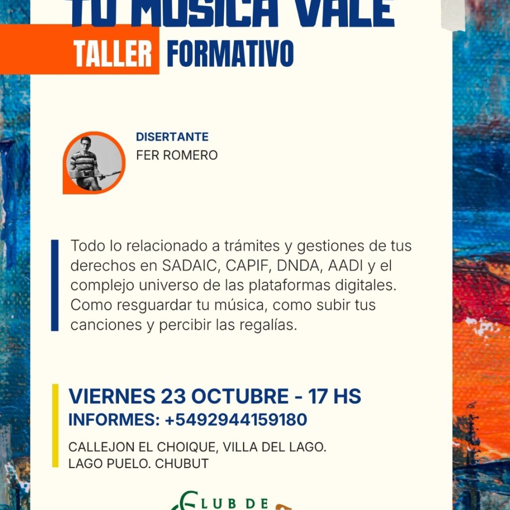 Tu Música Vale – Taller Formativo con Fer Romero